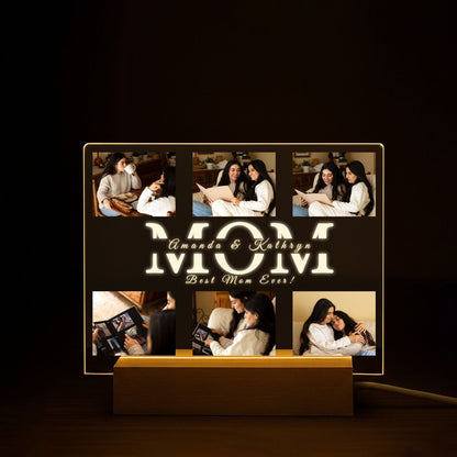 Personalized Photo Collage Acrylic Night Light Gift for Mom