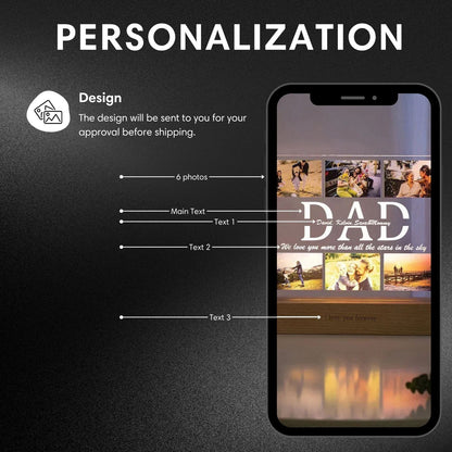 Personalized Photo Collage Acrylic Night Light Gift for Mom