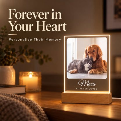 Personalized Pet Memorial Night Light - Custom Photo & Name Tribute