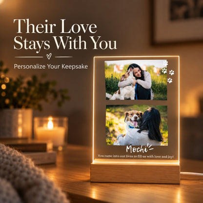 Custom Pet Photo Night Light - Personalized 2 Photo Acrylic Lamp