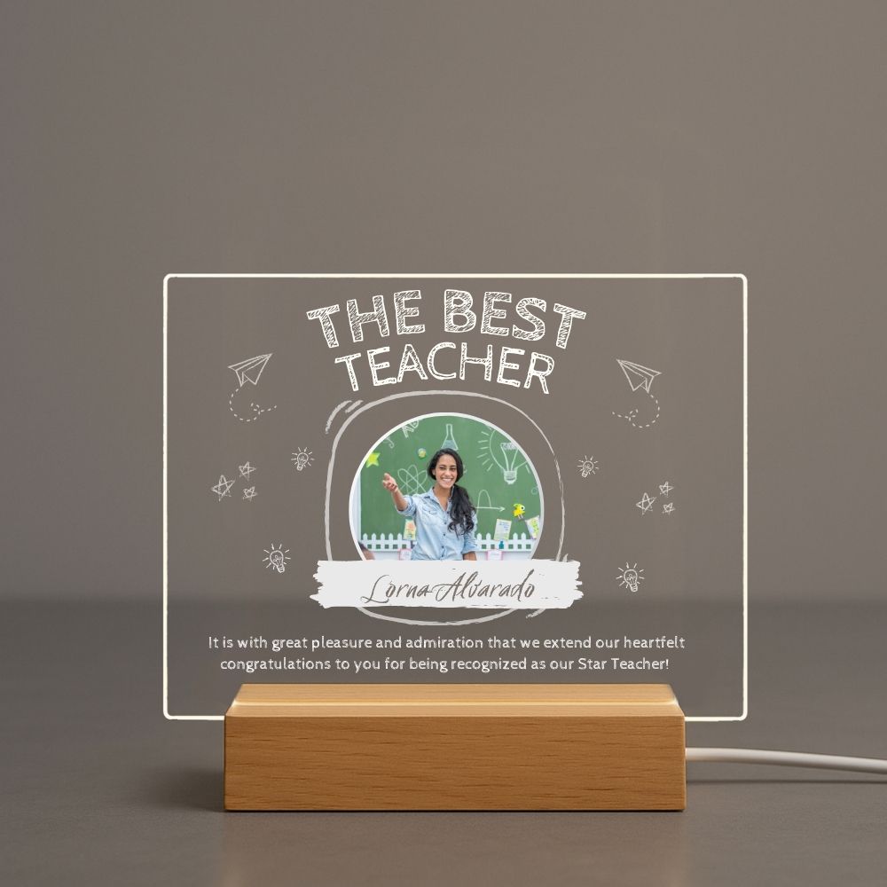 Personalized Teacher Photo Night Light