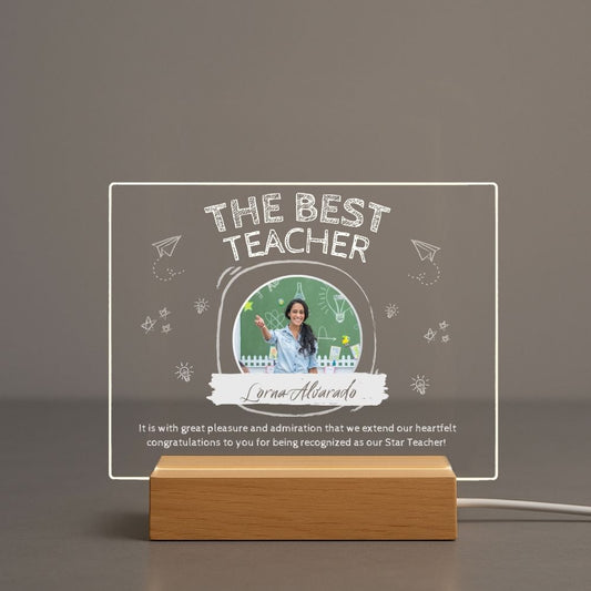 Personalized Teacher Photo Night Light