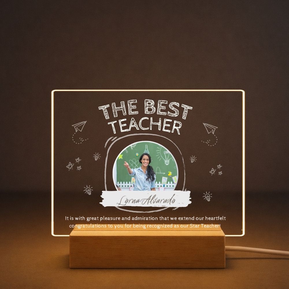 Personalized Teacher Photo Night Light