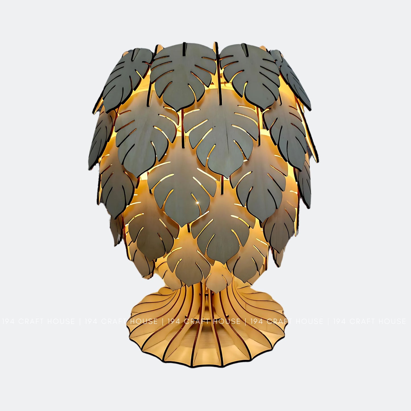 TL-PW-001-Monstera Leaf Table Lamp