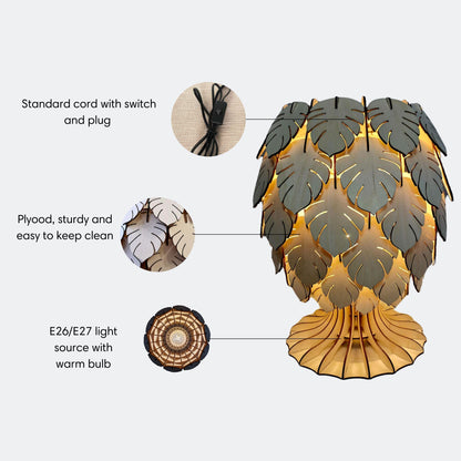 TL-PW-001-Monstera Leaf Table Lamp