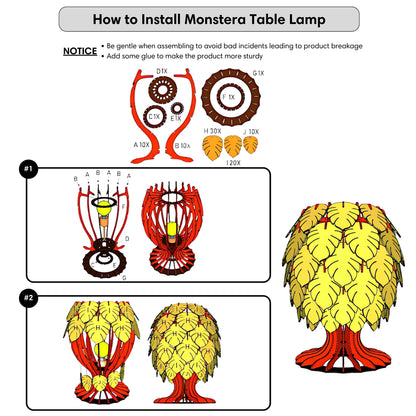 TL-PW-001-Monstera Leaf Table Lamp