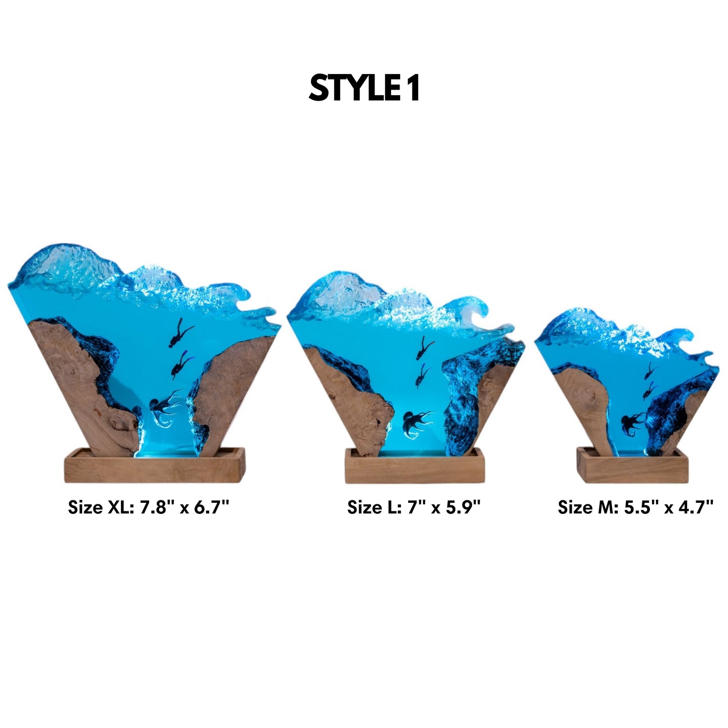 Octopus & Scuba Diver Ocean Resin Lamp: Personalized Gift for Scuba Diver, Ocean Lover, Resin Night Light  for Desk Decor, Gaming Room Decor, Streaming Desk Set up