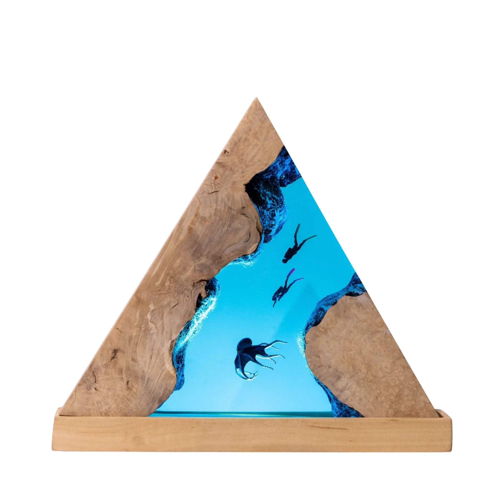 Octopus & Scuba Diver Ocean Resin Lamp: Personalized Gift for Scuba Diver, Ocean Lover, Resin Night Light  for Desk Decor, Gaming Room Decor, Streaming Desk Set Up