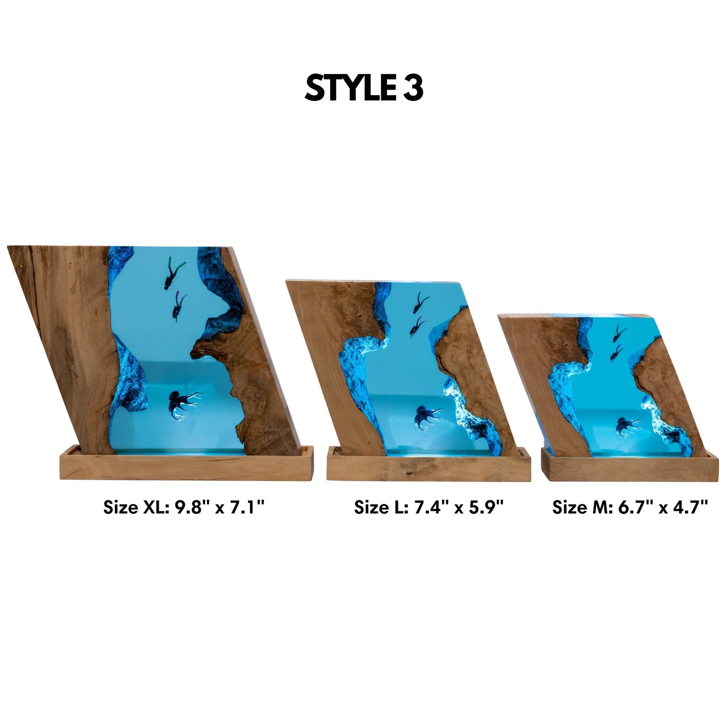 Octopus & Scuba Diver Ocean Resin Lamp: Personalized Gift for Scuba Diver, Ocean Lover, Resin Night Light  for Desk Decor, Gaming Room Decor, Streaming Desk Set Up