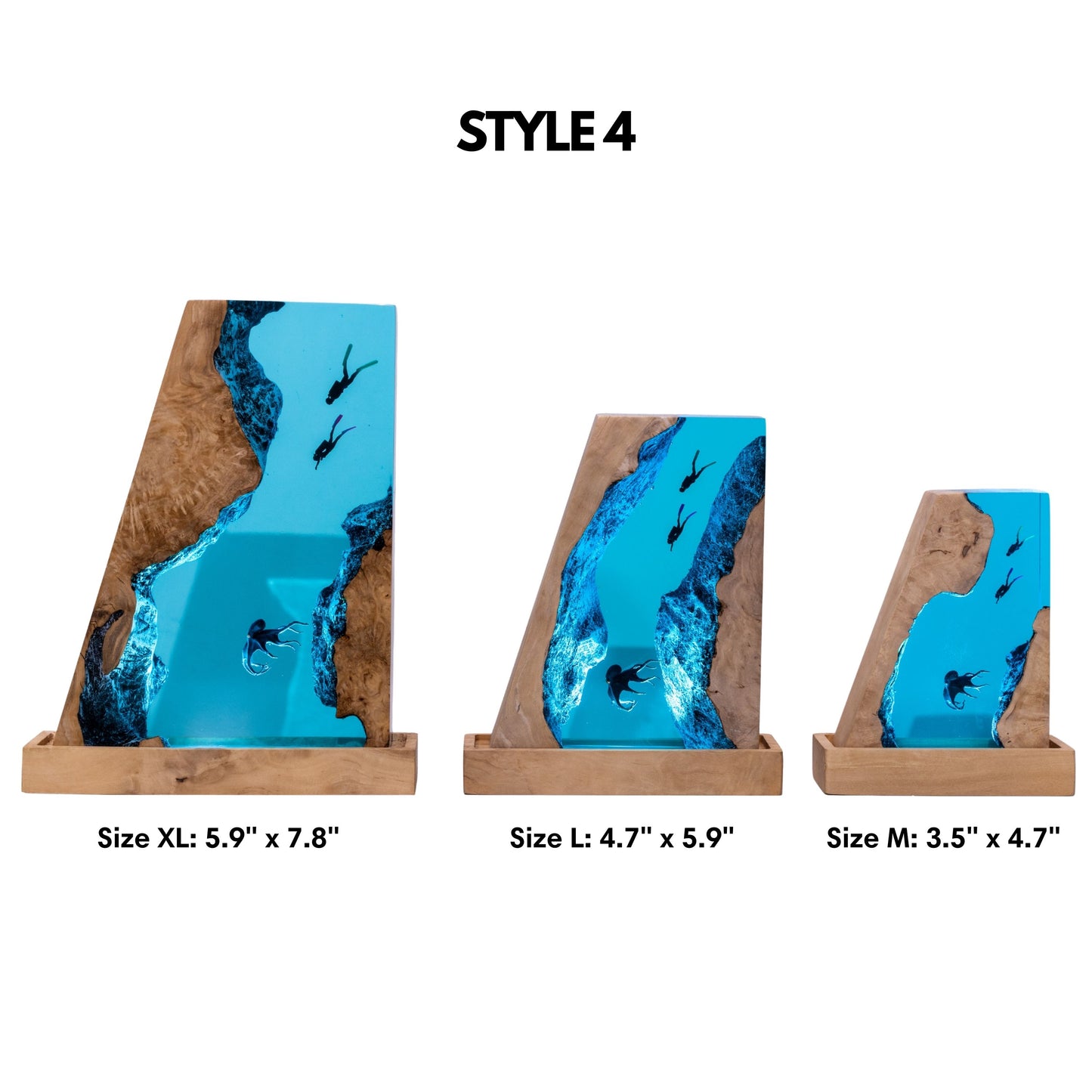 Handmade Octopus and Scuba Diver Ocean Resin Lamp/ Underwater Night Light is perfect for desk decor, gaming room decor, ocean home decor, or a personalized gift for a scuba diver, him, dad, or boyfriend.