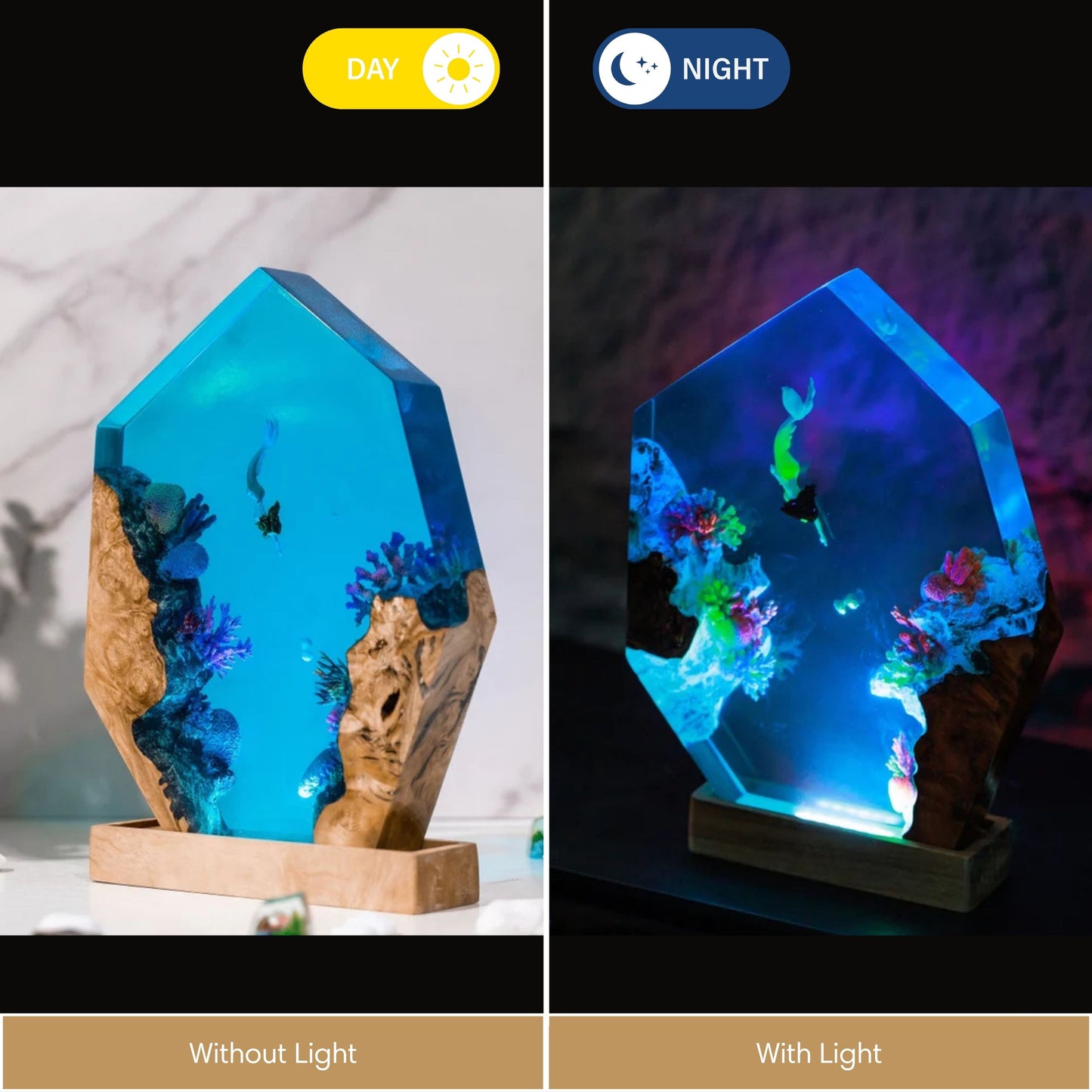 Mermaid Marine Life Ocean Resin Lamp