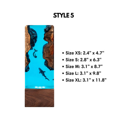 Shark & Mermaid Ocean Resin Lamp