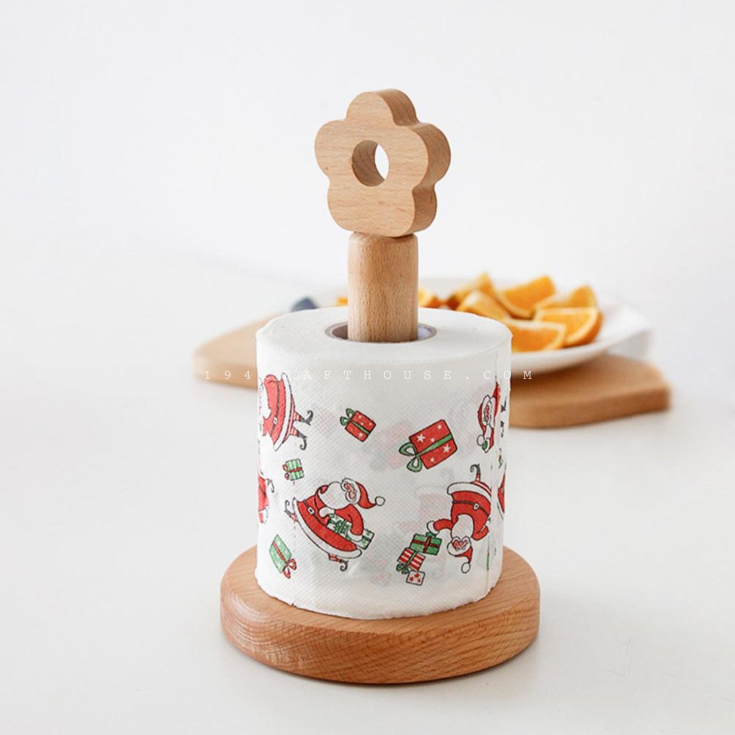 Toilet Tissue Paper Roll Holder Standing Flower Decorative (Short) | Kitchen Storage Organizer