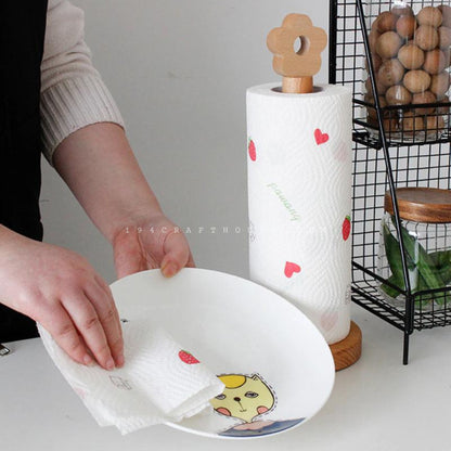 Roll Tissue Napkin Paper Holder Flower Shape Top Anti-Slip Standing (Tall) | Kitchen Organization