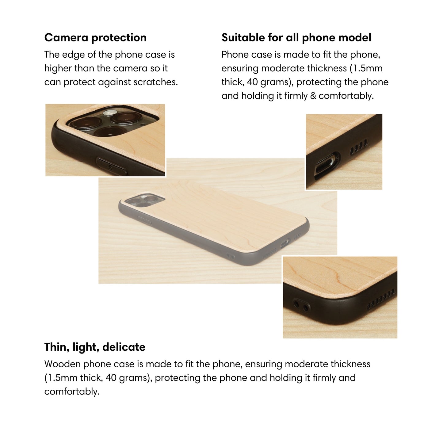 Custom  Wooden iPhone Case: Personalized Office Gifts for Professional & Corporate Gifts