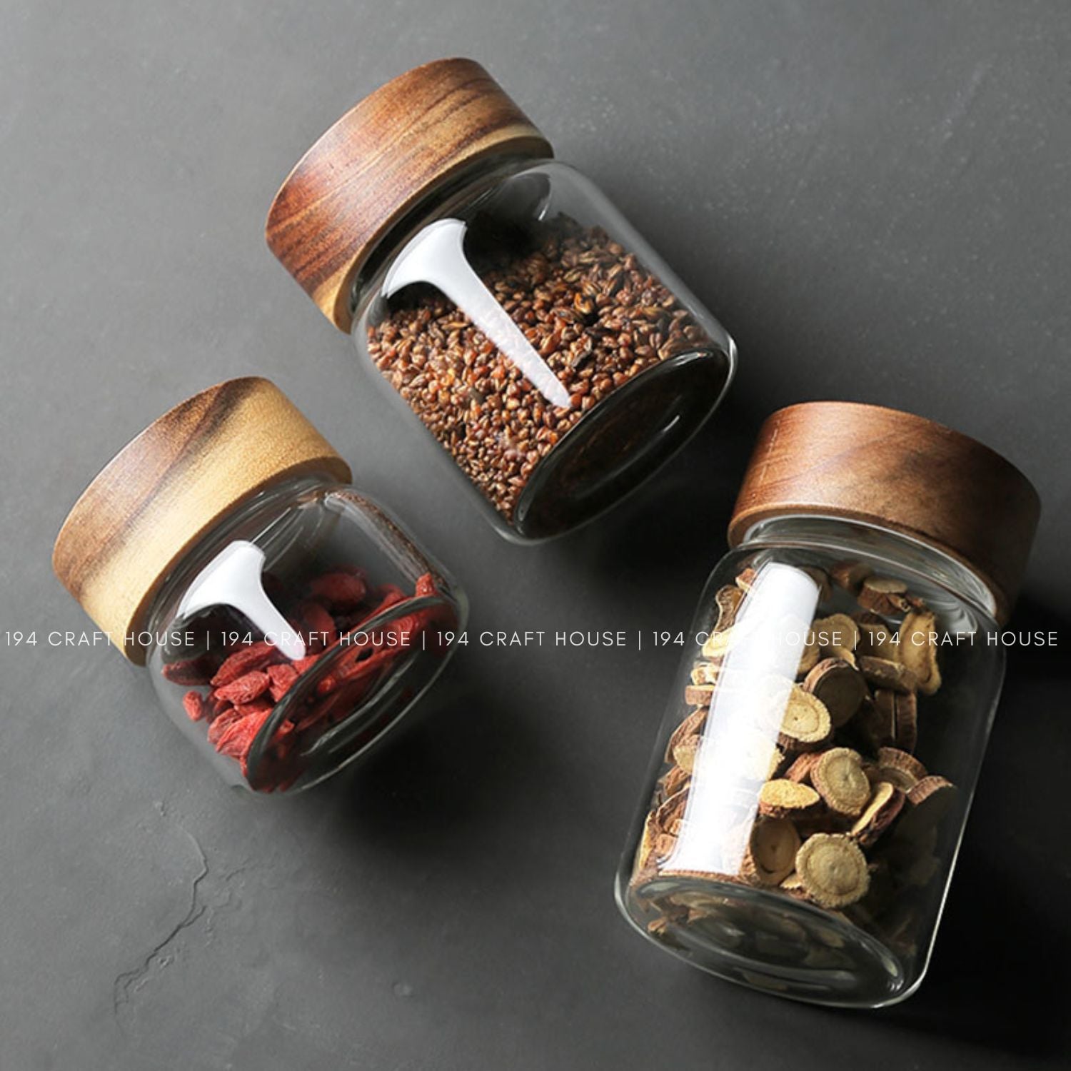 V-042-Clear Glass Jar Food Container