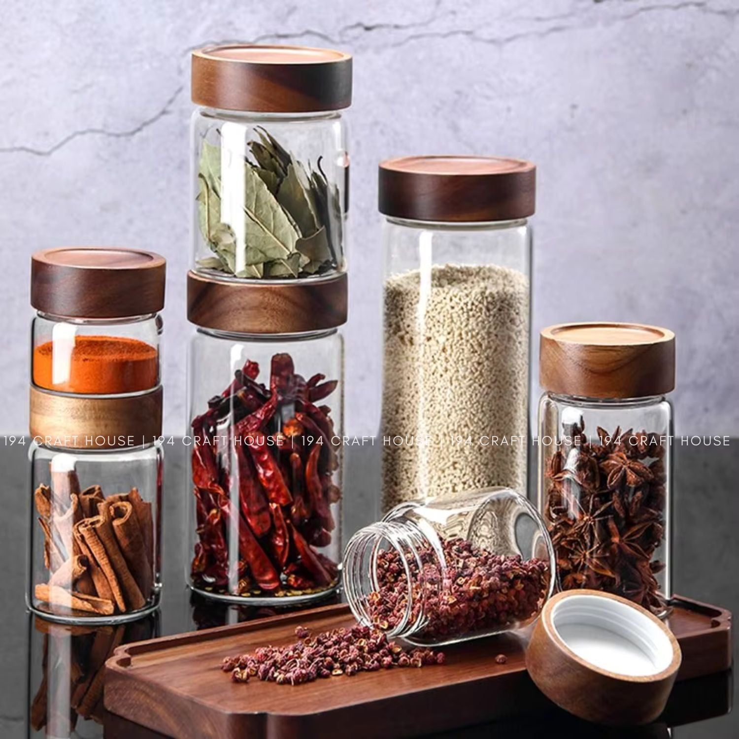 V-044-Clear Glass Jar Food Storage