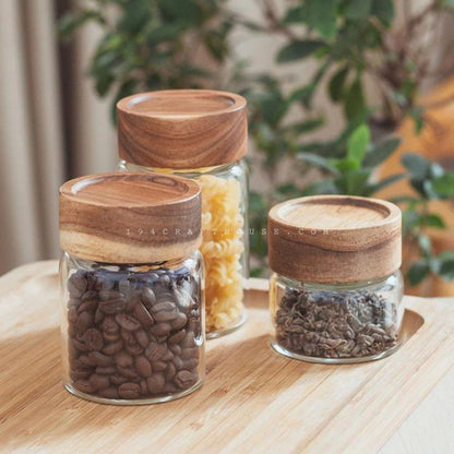 Glass Jars With Wood Lid