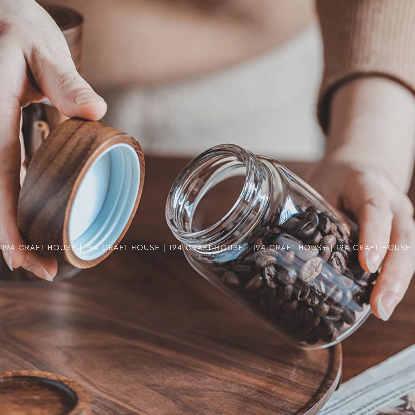 V-045-Glass Canister Food Jar