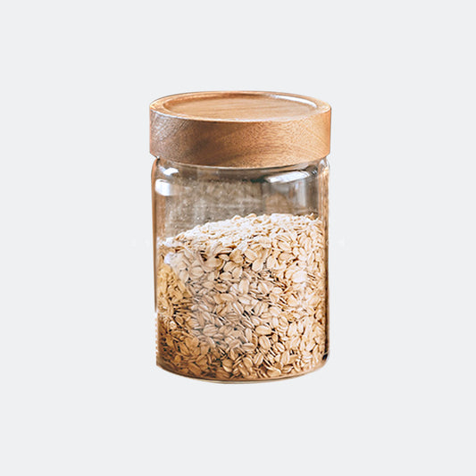 29oz Cookie Container with Wood Lid Engraved - Microwave Safe
