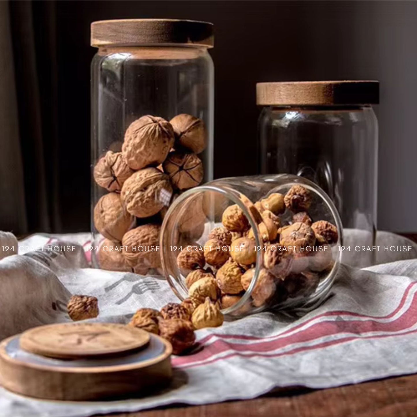 Glass Jar Food Storage Stackable Lid