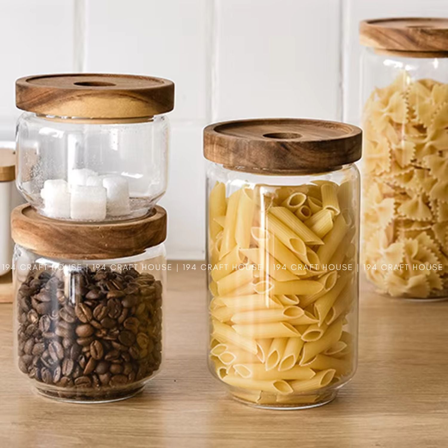 1000ml Glass Jar Airtight Canister Pantry Organization