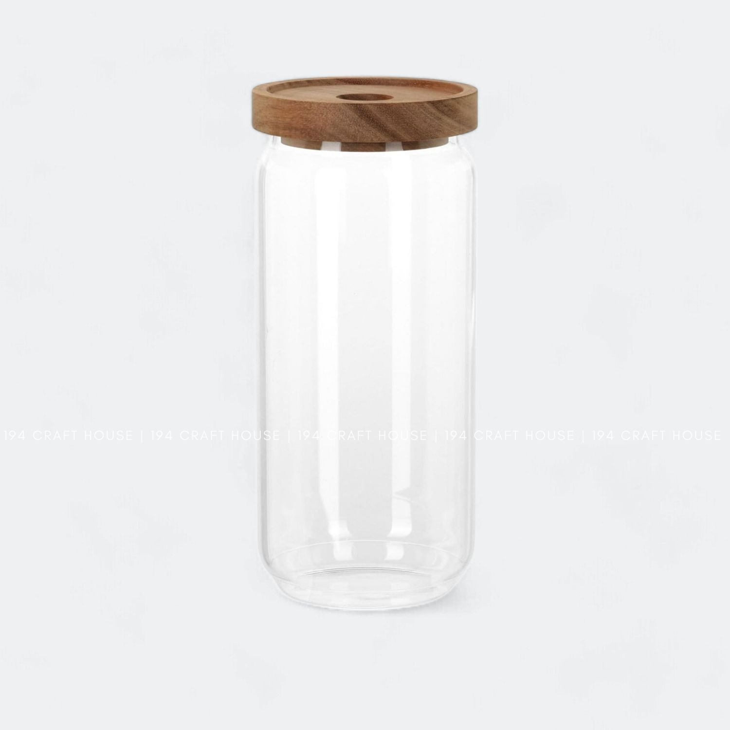 Glass Food Jar with Wood Lid Kitchen Storage