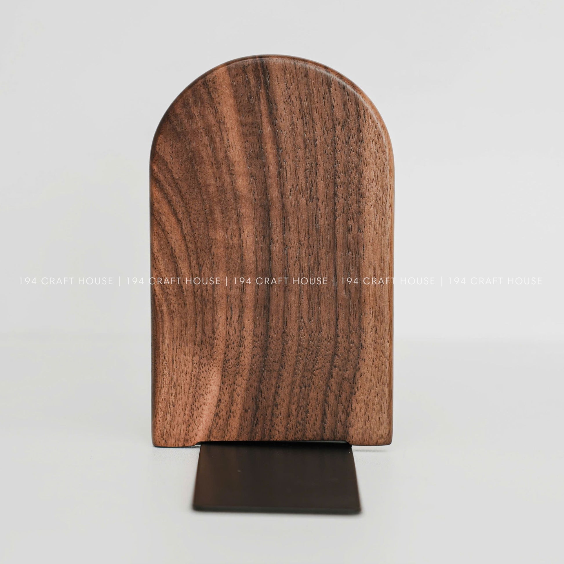 Custom Engraved Walnut Wooden Bookend: Personalized gift for Book Lover