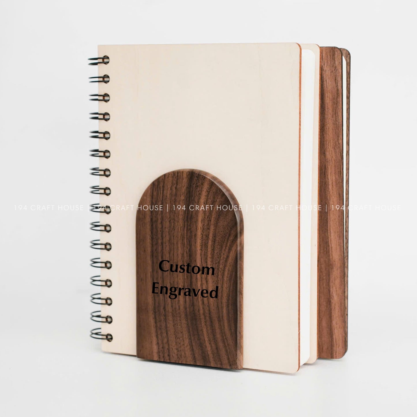 Custom Engraved Walnut Wooden Bookend: Personalized gift for Book Lover
