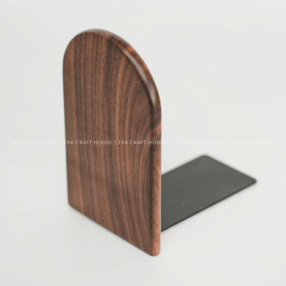 Custom Engraved Walnut Wooden Bookend: Personalized gift for Book Lover
