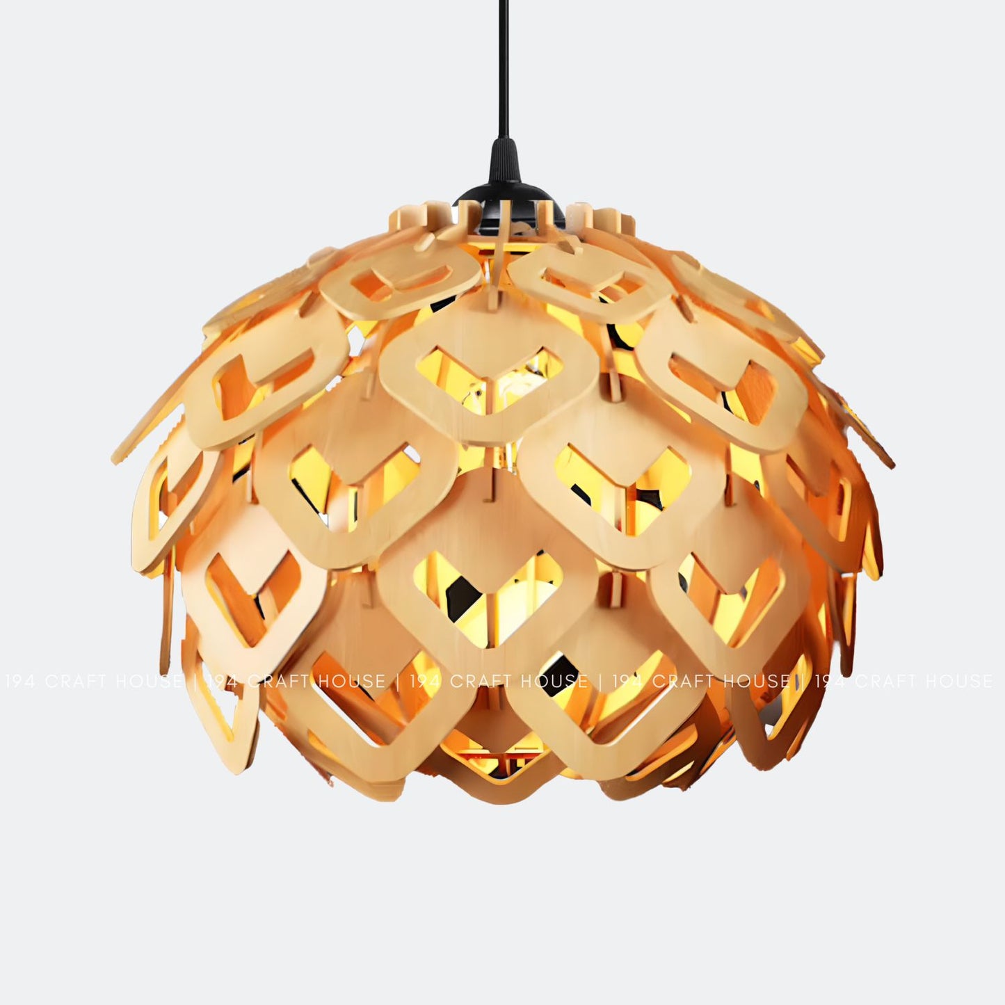 V-081-Wood Chandelier Lighting Dining Room