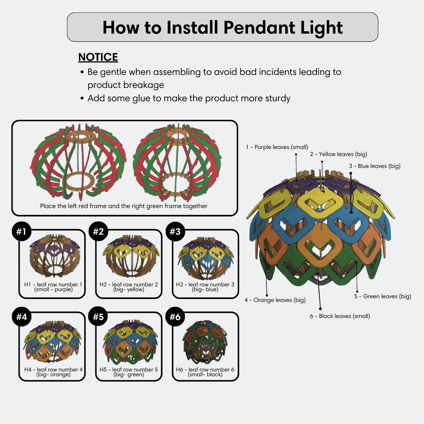 Wooden Pendant Light Heart Cut Out Pattern