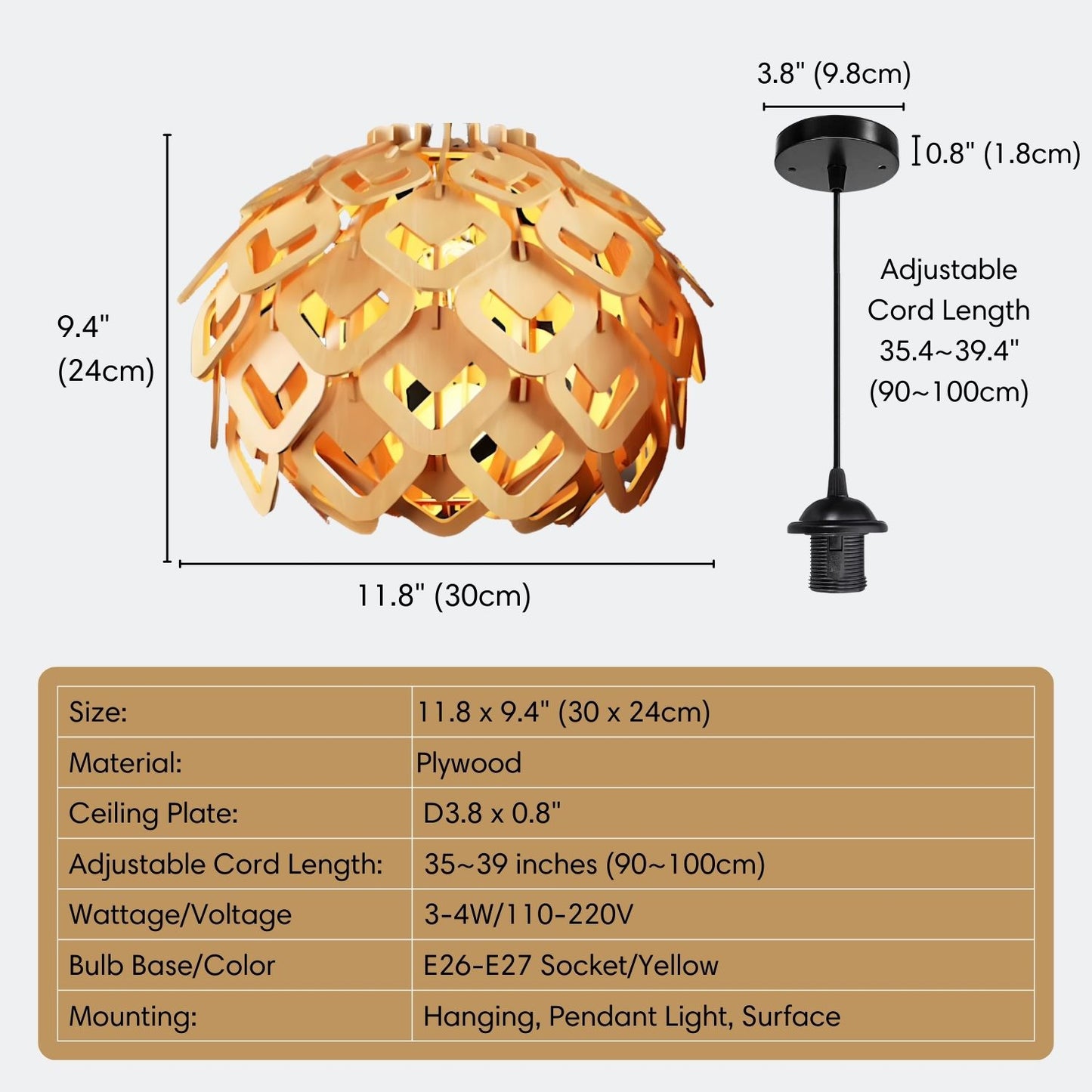 V-081-Wood Chandelier Lighting Dining Room