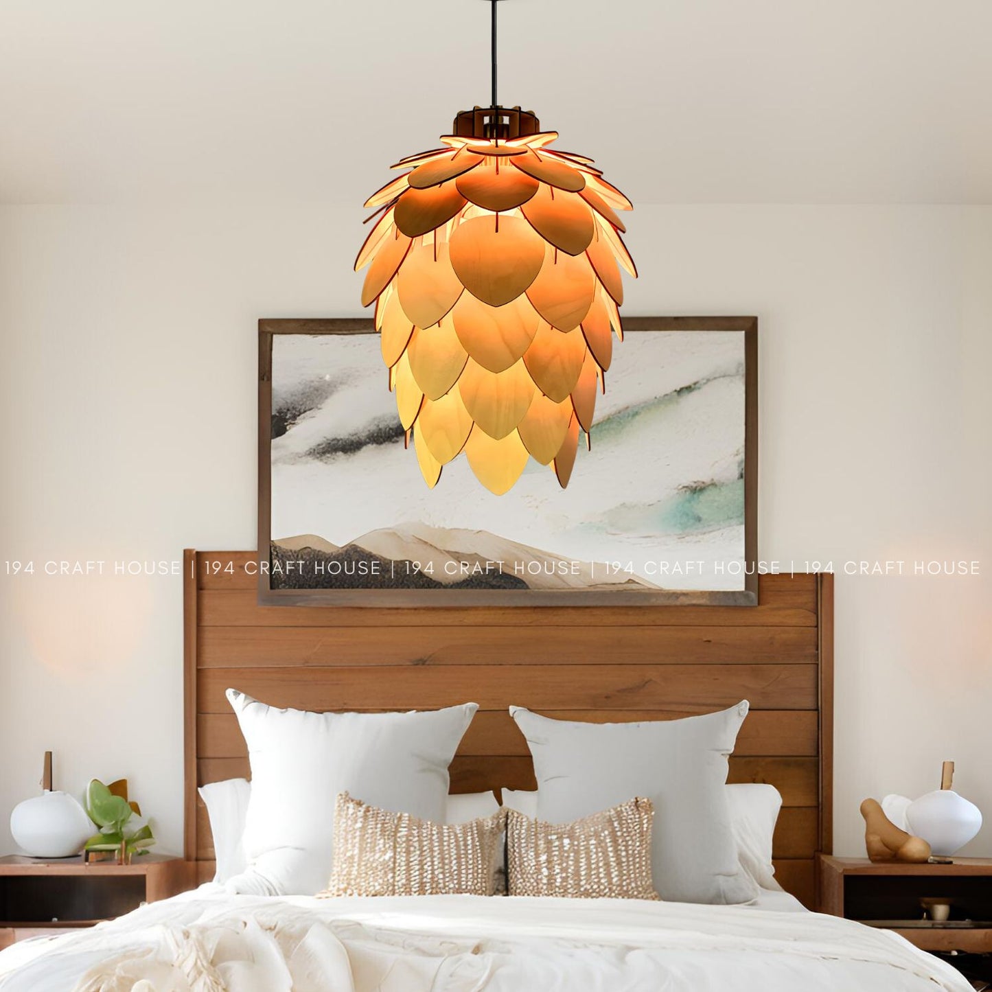 Pinecone Pendant Light Hanging Bedside Lamp