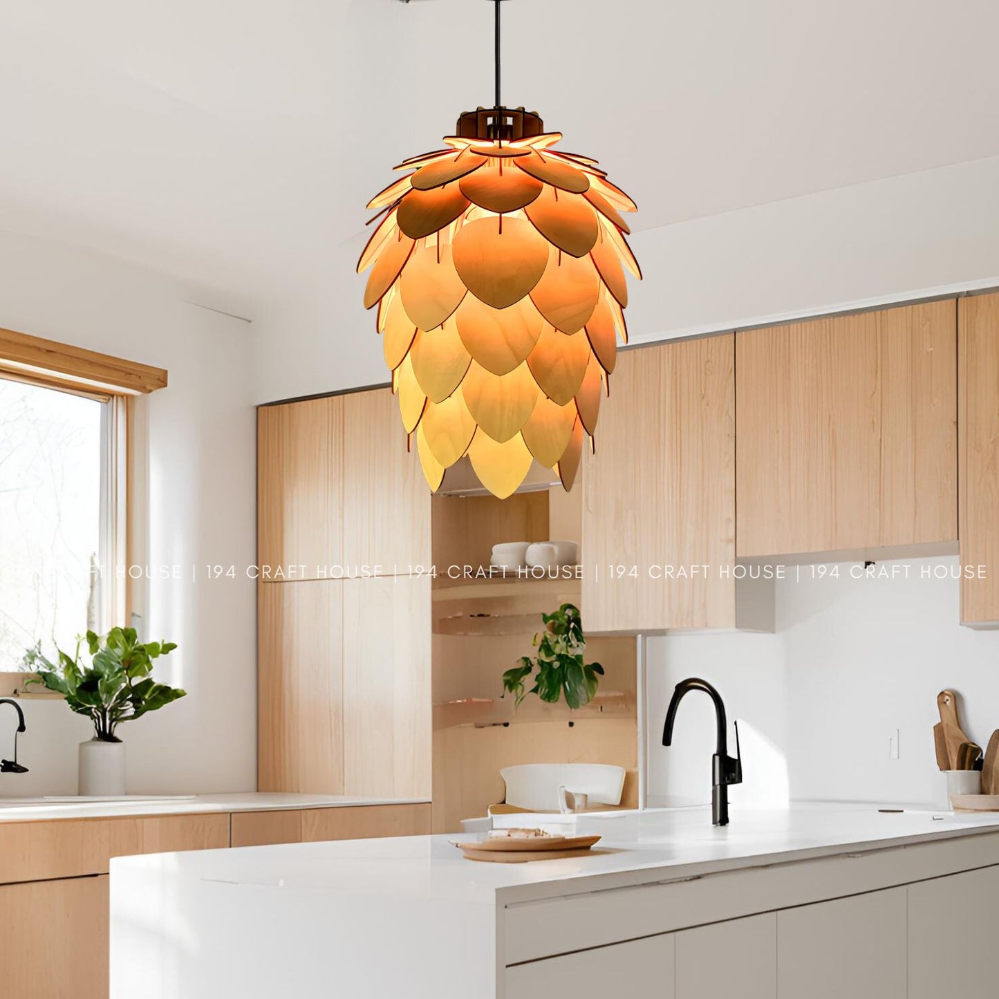 Pinecone Pendant Light Hanging Bedside Lamp