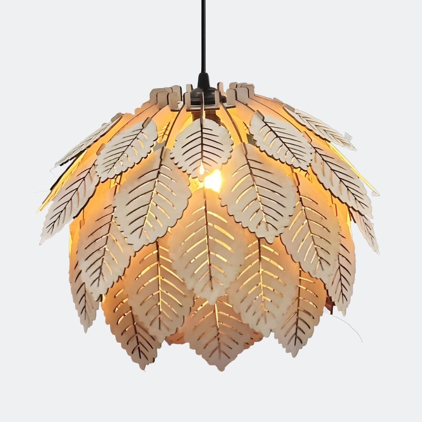 Wood Pendant Light Fixture Leaf Shape for Home Decor