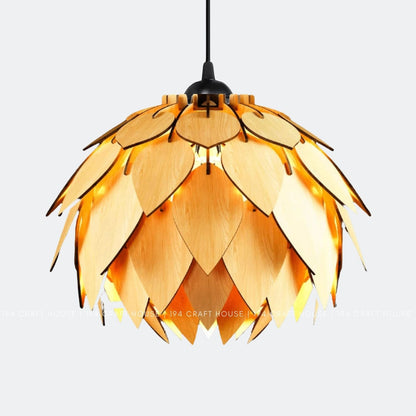 Water Lily Wood Pendant Light for Kitchen