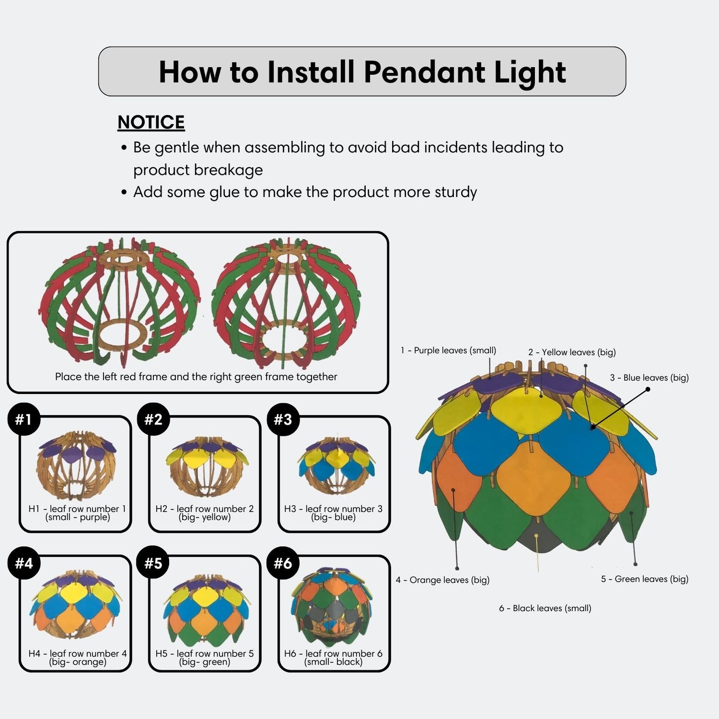 Wood Pendant Light Round Pinecone Shape