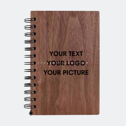 Custom Engraved Walnut Notebook - Father's Day Gifts