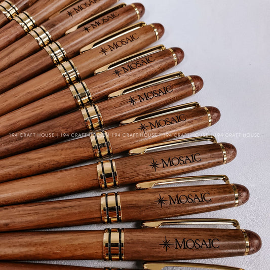 Walnut Pen Custom Engraved Company Logo - Personalized Corporate Gift