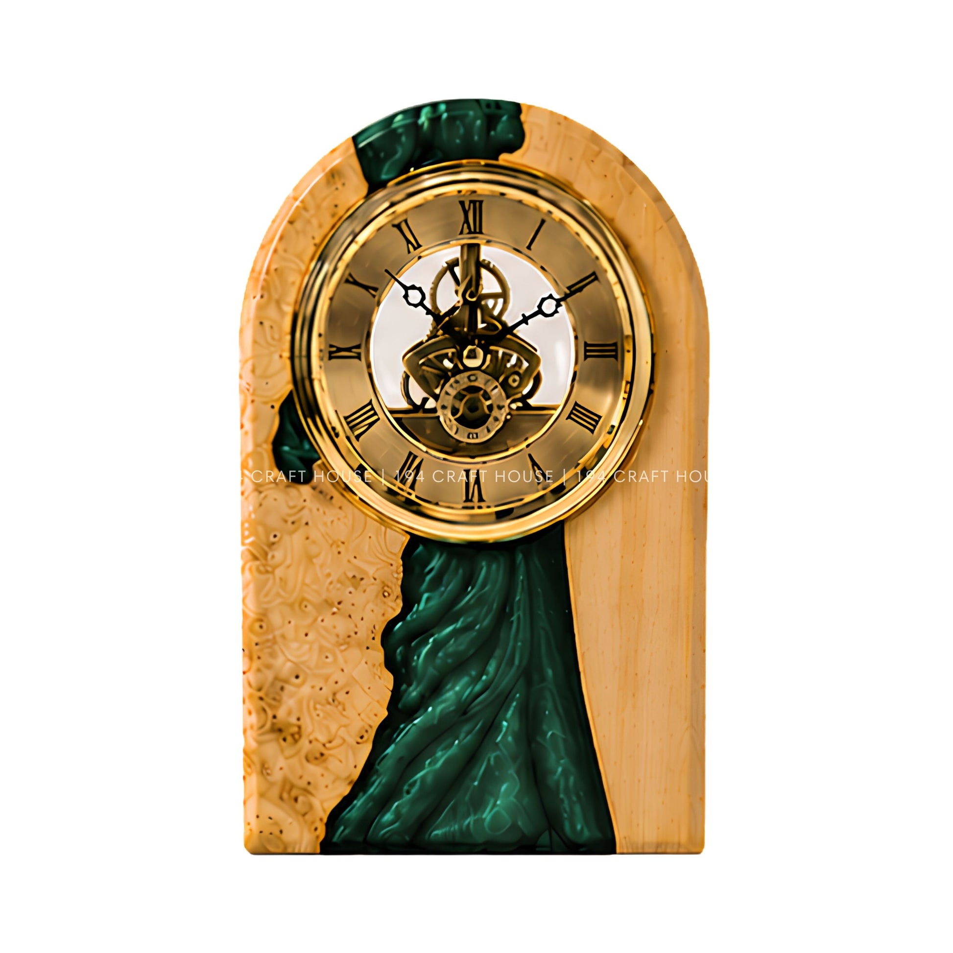 Personalized Wood & Resin Desk Clock – Handmade Clock for Home Office Decor & Personalized Gifts for New Home, Housewarming Gifts, Wedding Gifts, Anniversary Gifts, Retirement Gift