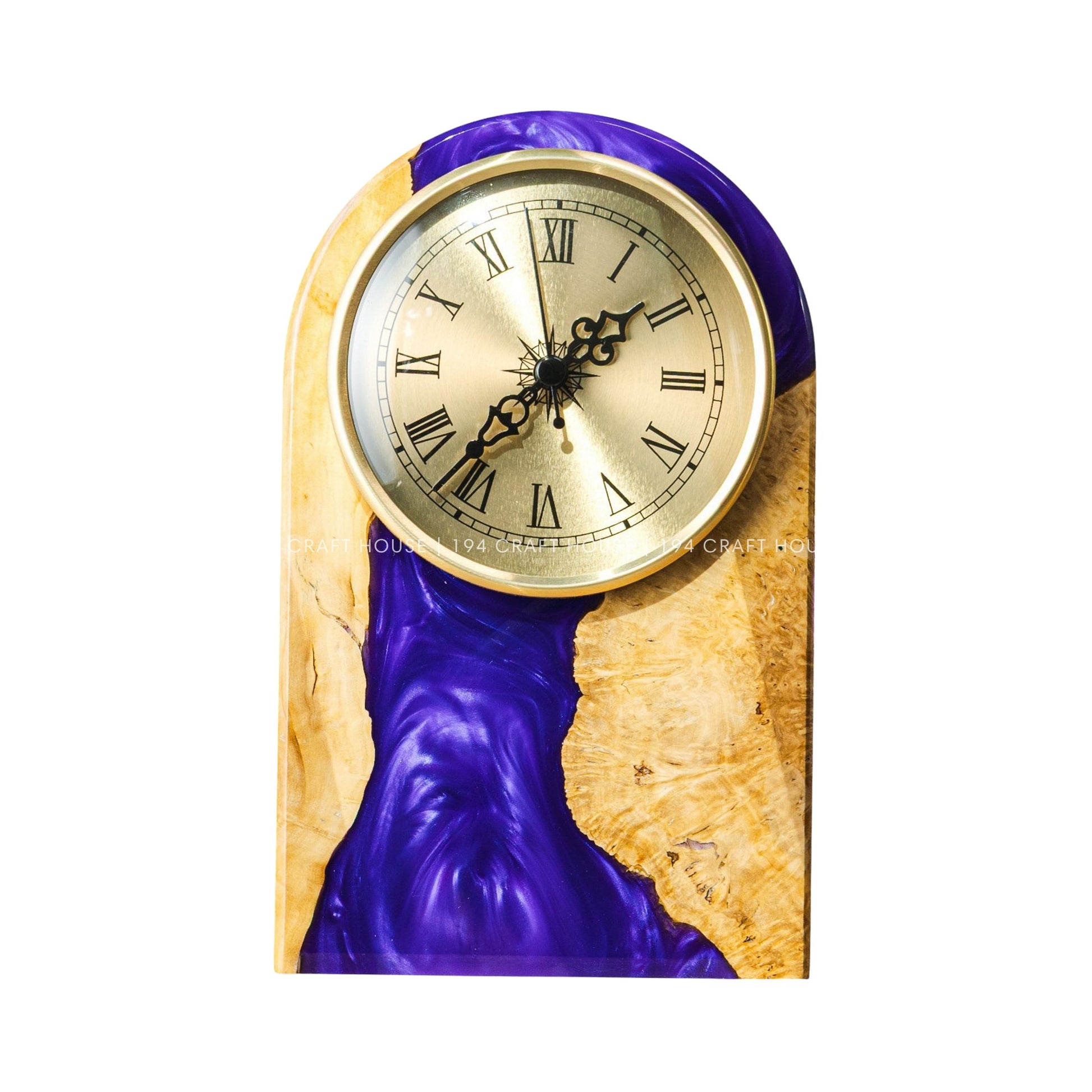 Personalized Wood & Resin Desk Clock – Handmade Clock for Home Office Decor & Personalized Gifts for New Home, Housewarming Gifts, Wedding Gifts, Anniversary Gifts, Retirement Gift