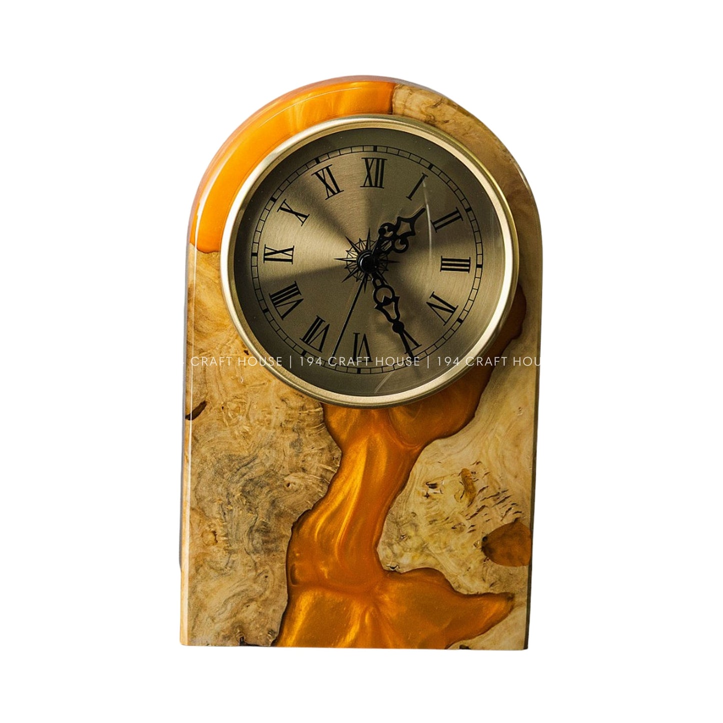 Personalized Wood & Resin Desk Clock – Handmade Clock for Home Office Decor & Personalized Gifts for New Home, Housewarming Gifts, Wedding Gifts, Anniversary Gifts, Retirement Gift