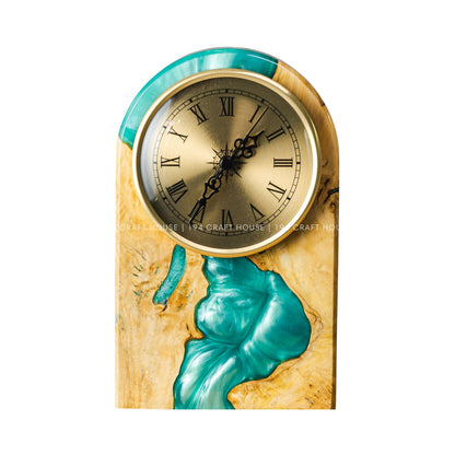 Personalized Wood & Resin Desk Clock – Handmade Clock for Home Office Decor & Personalized Gifts for New Home, Housewarming Gifts, Wedding Gifts, Anniversary Gifts, Retirement Gift