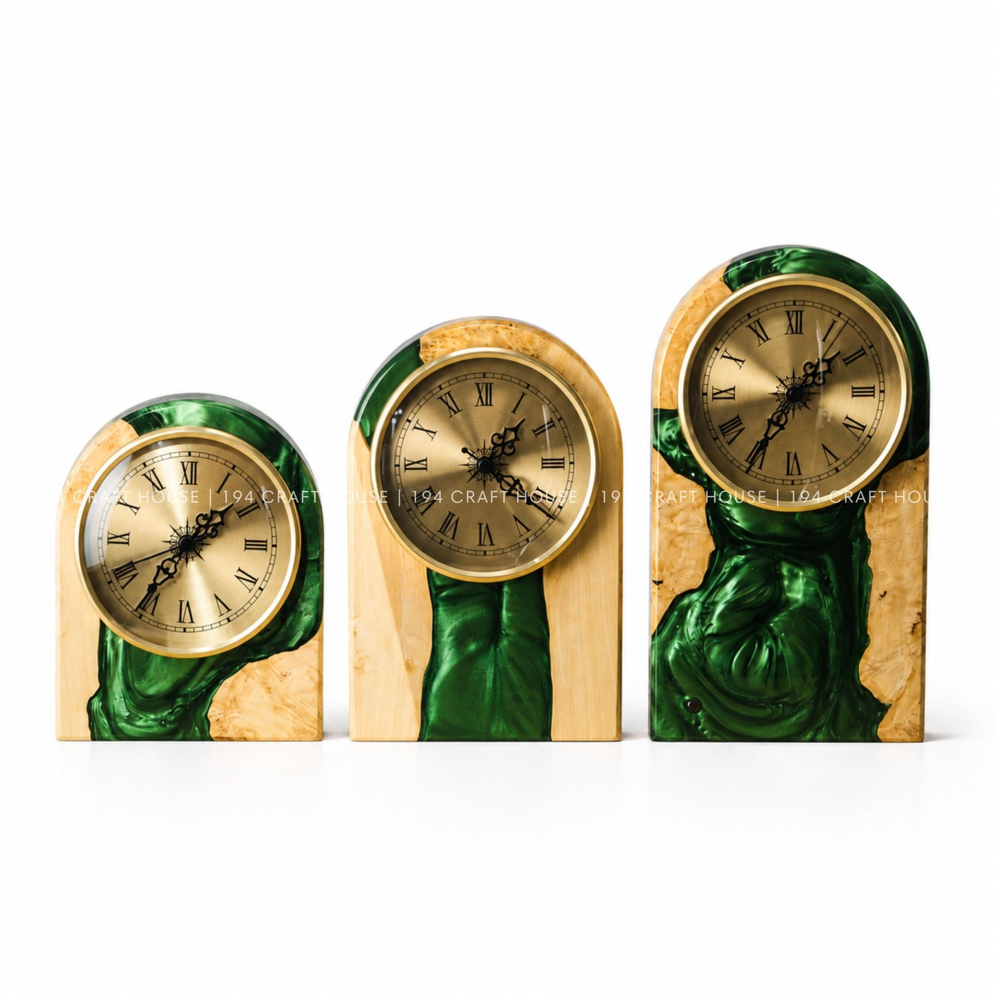 Personalized Wood & Resin Desk Clock – Handmade Clock for Home Office Decor & Personalized Gifts for New Home, Housewarming Gifts, Wedding Gifts, Anniversary Gifts, Retirement Gift