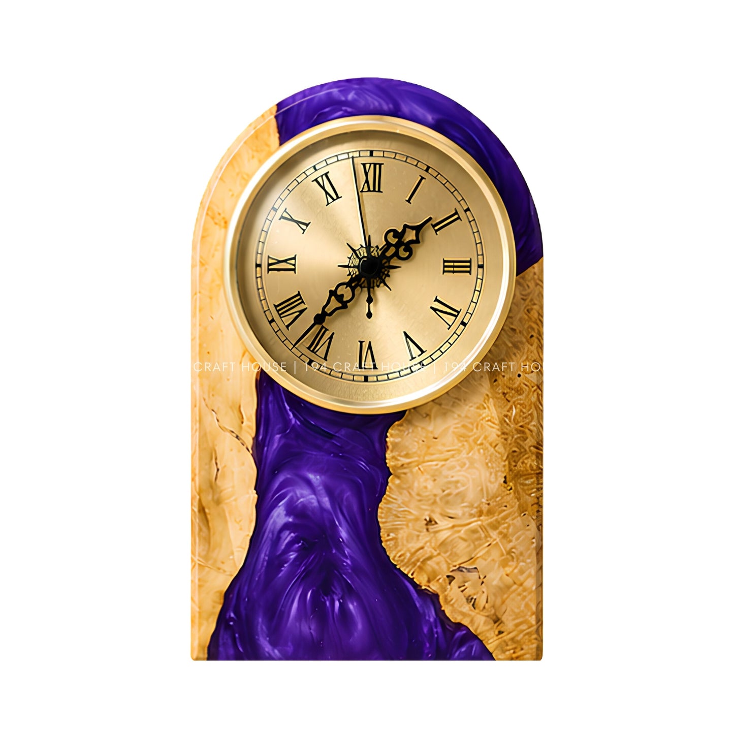 Personalized Wood & Resin Desk Clock – Handmade Clock for Home Office Decor & Personalized Gifts for New Home, Housewarming Gifts, Wedding Gifts, Anniversary Gifts, Retirement Gift
