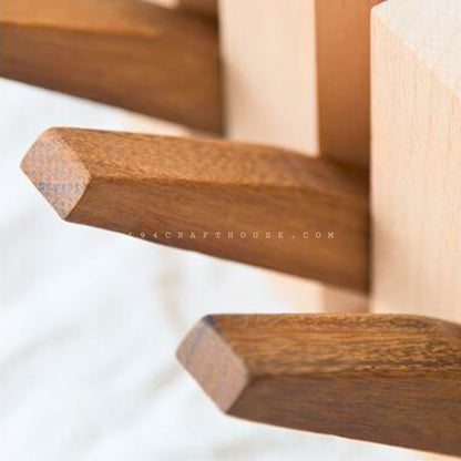 6 Hooks Wooden Piano Key Rack Wall Mounted | Home & Living Decor