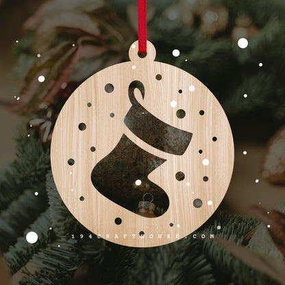 Stocking Wooden Christmas Ornaments Holiday Decor