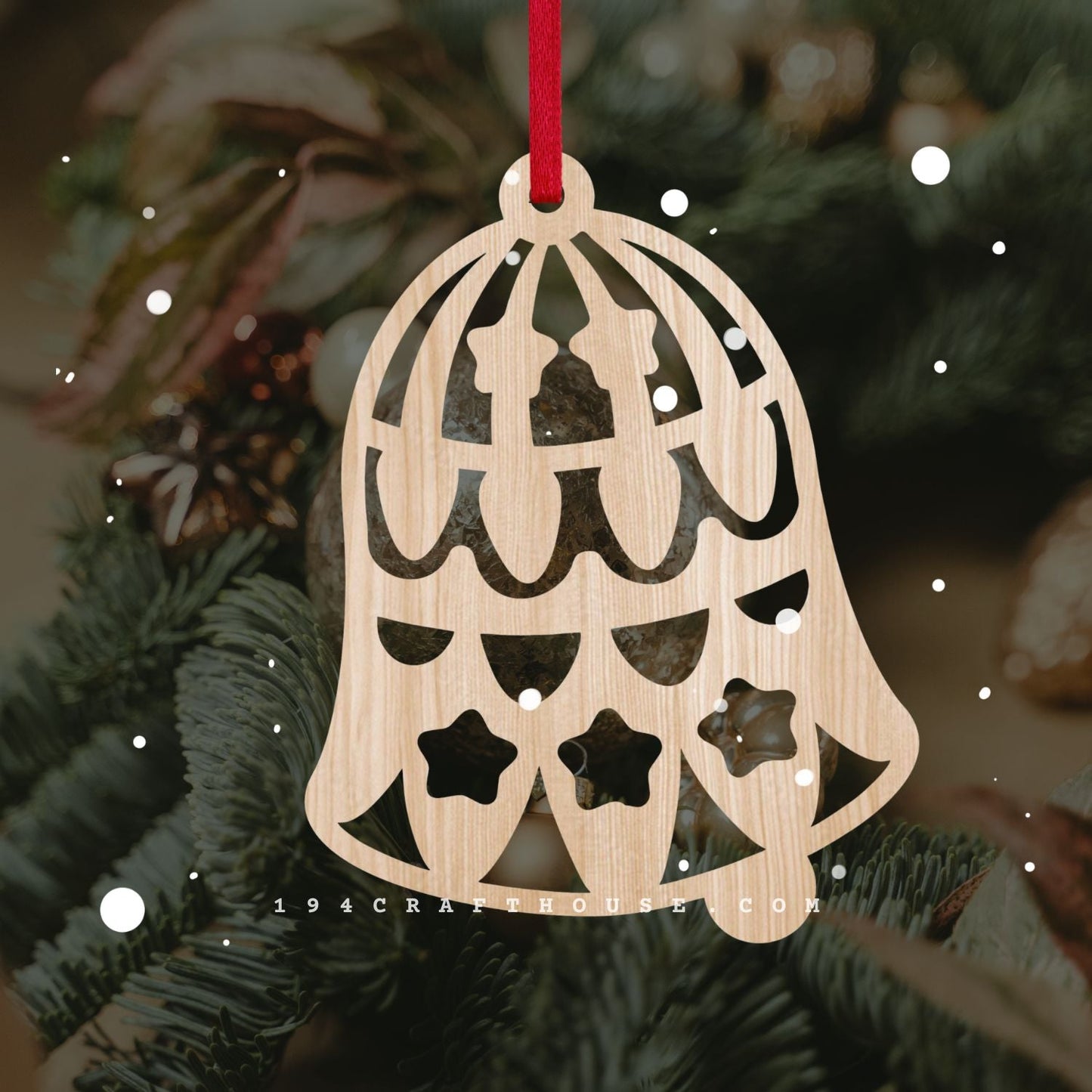 Bell Wooden Christmas Ornaments Holiday Decor