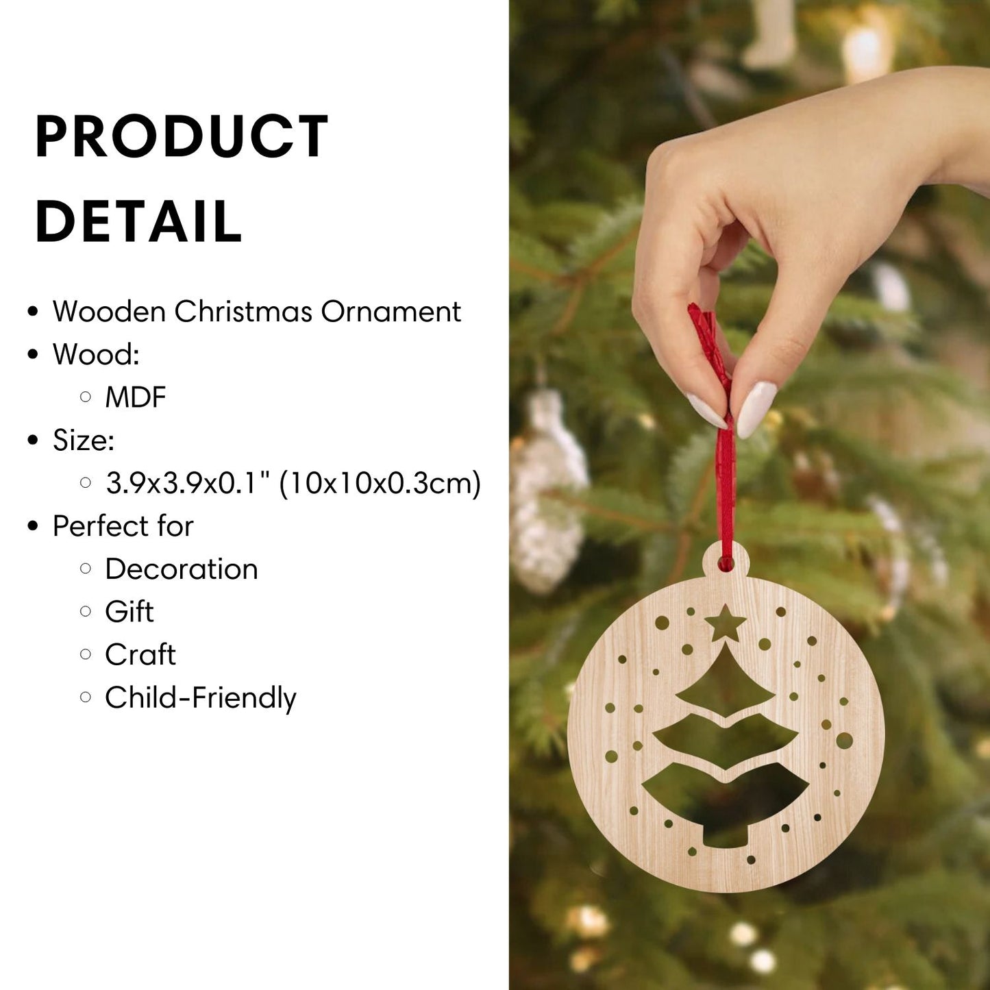 Angle Wooden Christmas Ornaments Holiday Decor